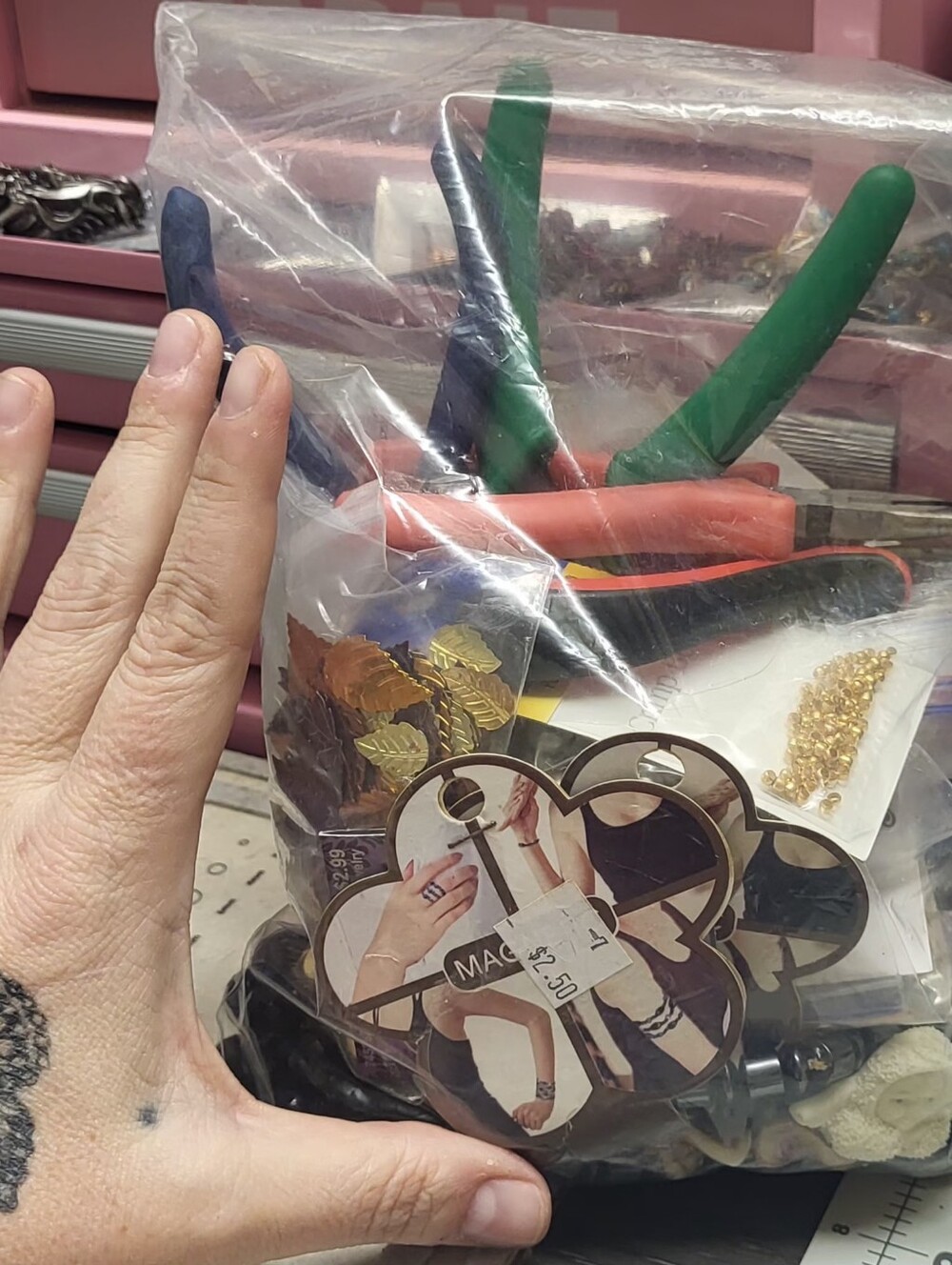 Mixed Jewelry Making Tools & Findings Kit - Multicolor Pliers and Charms & Beads